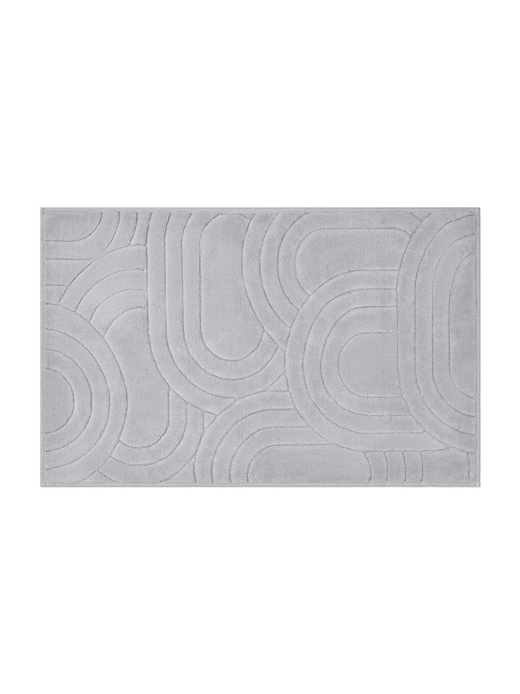 Diamond Circle Doğal Pamuklu 2'li Banyo Paspas Seti 60x100+50x60 Cm - Gri-1