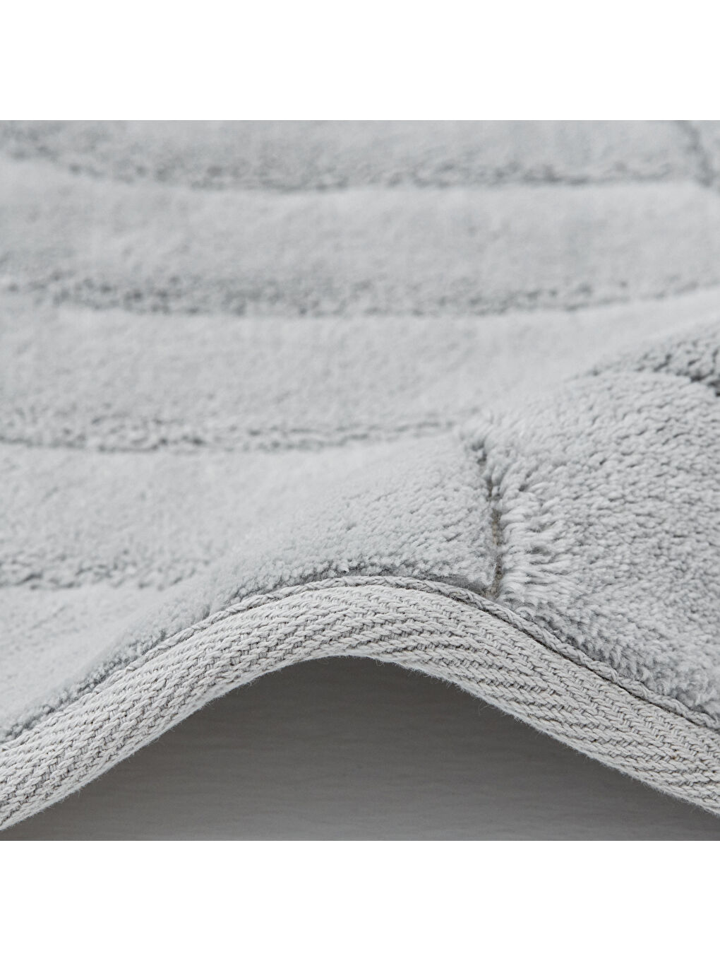 Diamond Circle Doğal Pamuklu 2'li Banyo Paspas Seti 60x100+50x60 Cm - Gri-3