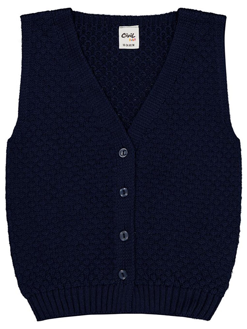 Baby Baklava Desen 6-18 Ay Yelek - Lacivert 12-18 Ay