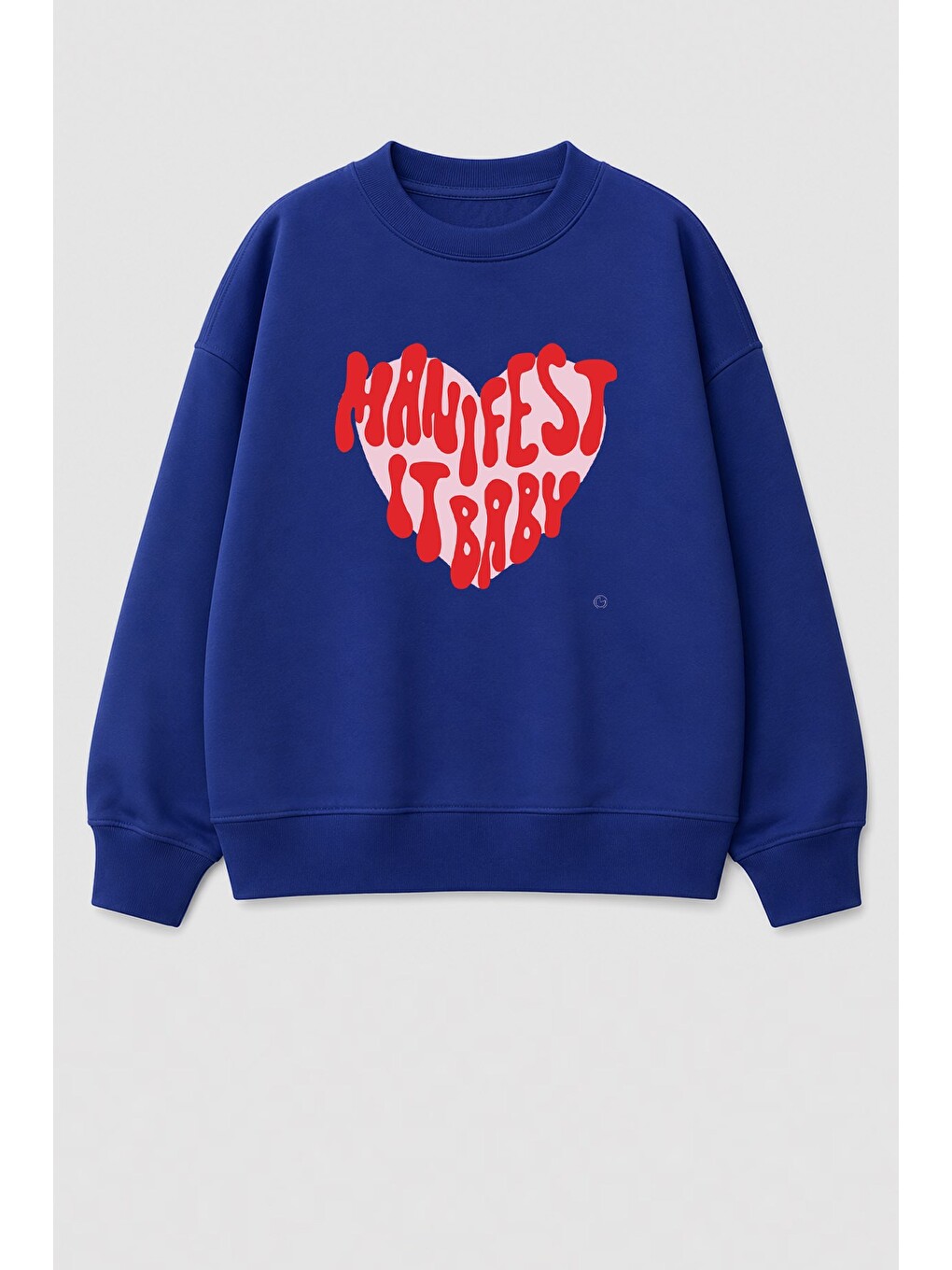 Lacivert Kız Çocuk 3 İplik Kumaş Baskılı Pamuklu Sweatshirt