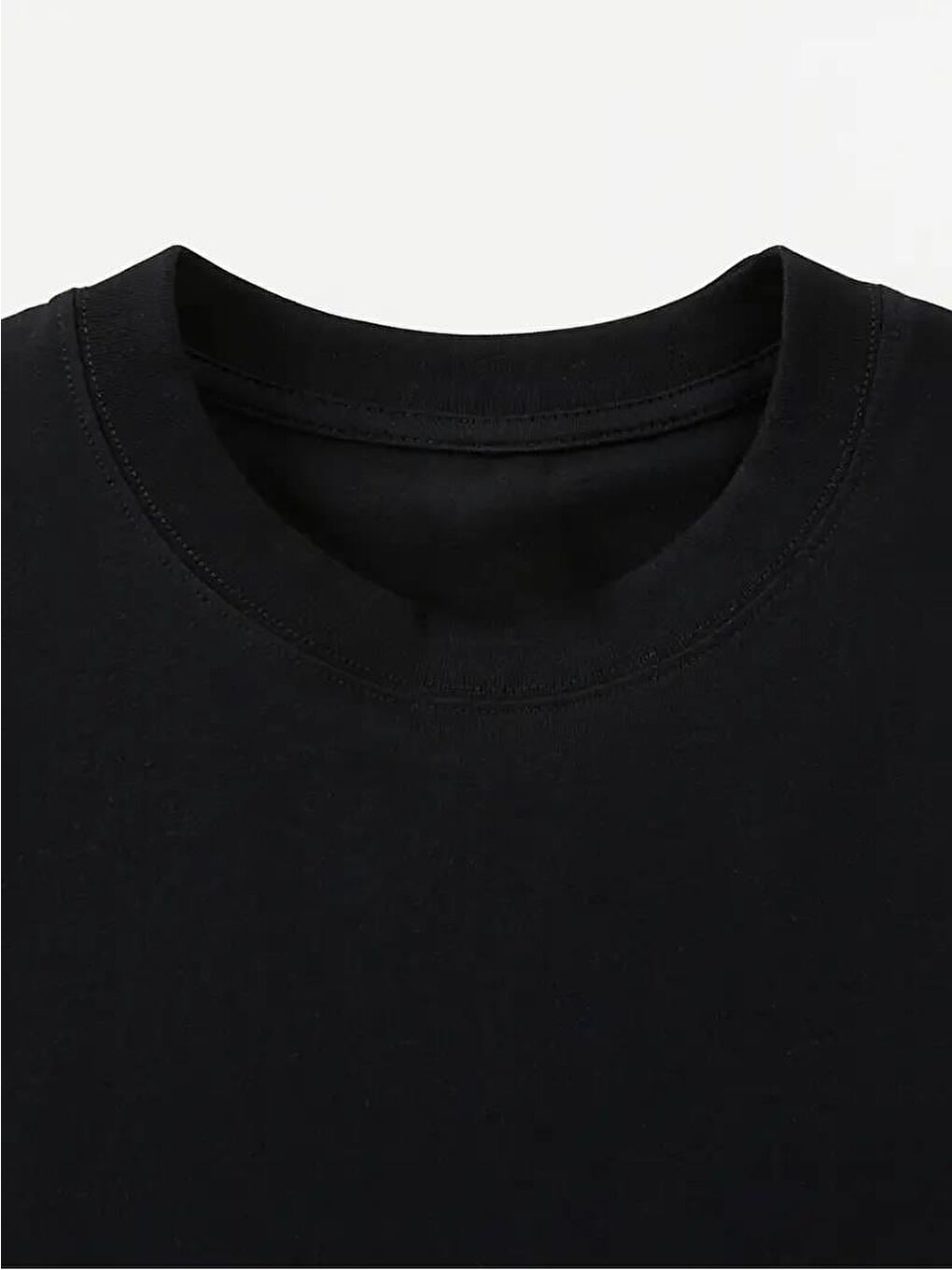 Happy Baskılı Siyah T Shirt-1