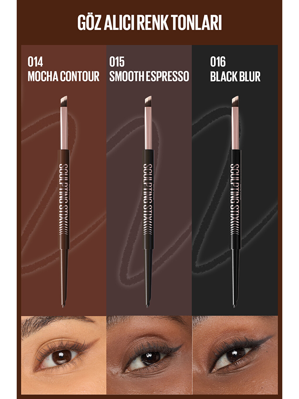 Sculpting Stix Çift Uçlu Göz Kalemi - 014 Mocha Contour-3
