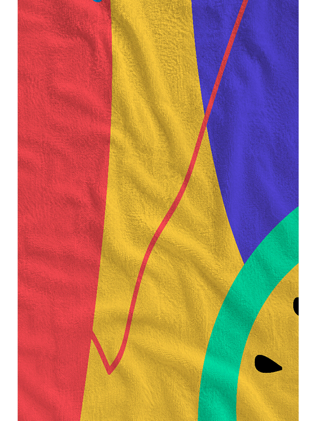 Mor Sarı Kırmızı Renk Bloklu Soyut Desenli 70x150 Cm Dijital Baskılı Plaj Ve Banyo Havlusu-1