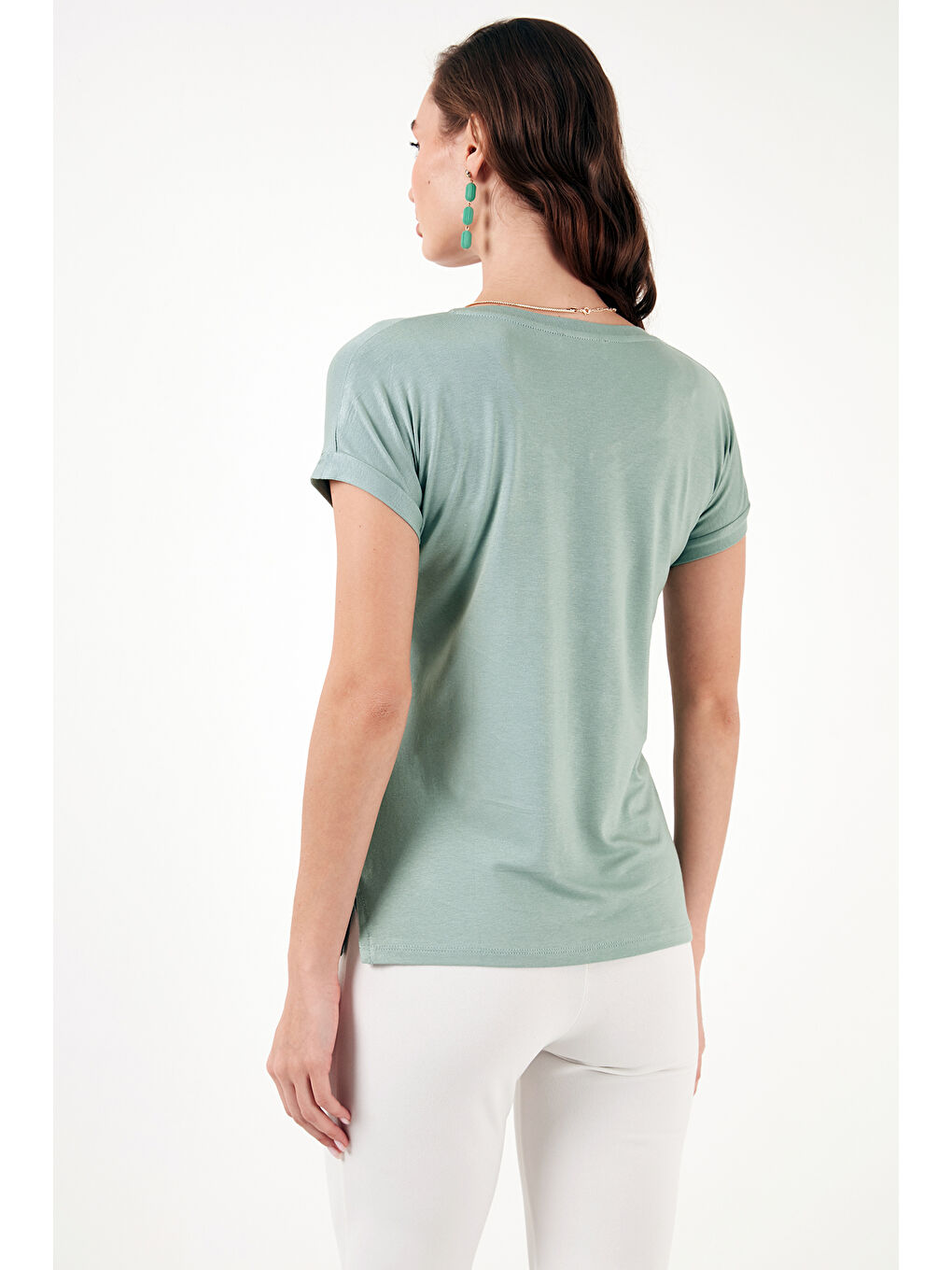 Mor V Yaka Relaxed Fit Yırtmaç Detaylı 2'li Paket Bluz 5862000S2-5