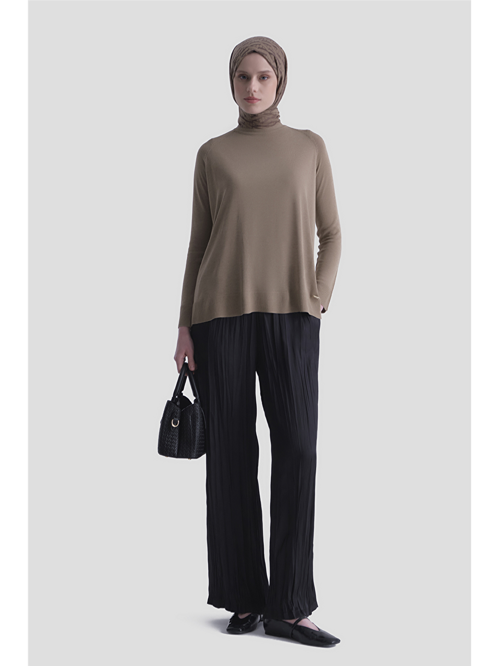 Bej Basic Rayon Tunik Vizon-1