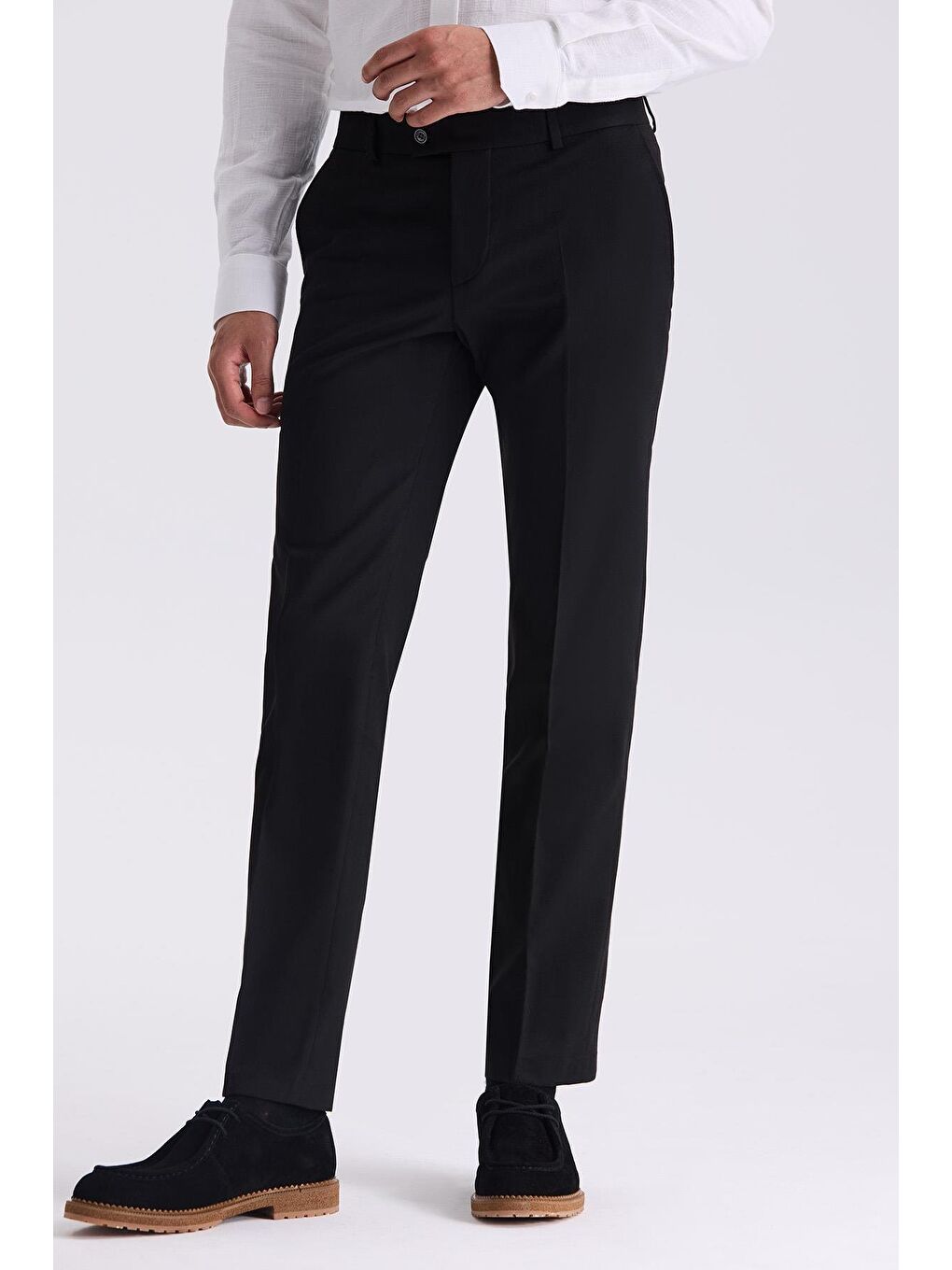 Siyah Slim Fit Kumaş Pantolon-1