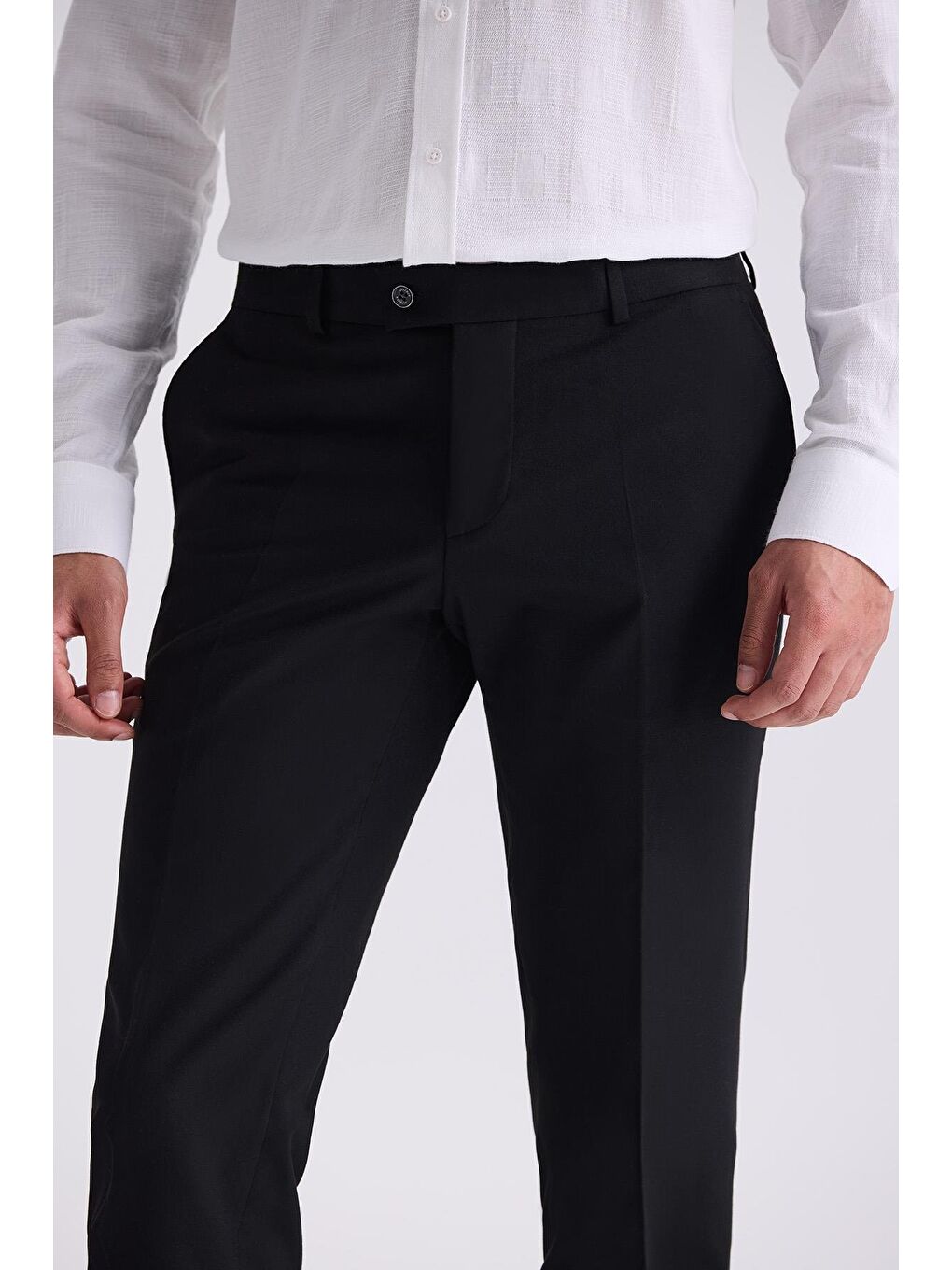 Siyah Slim Fit Kumaş Pantolon-2