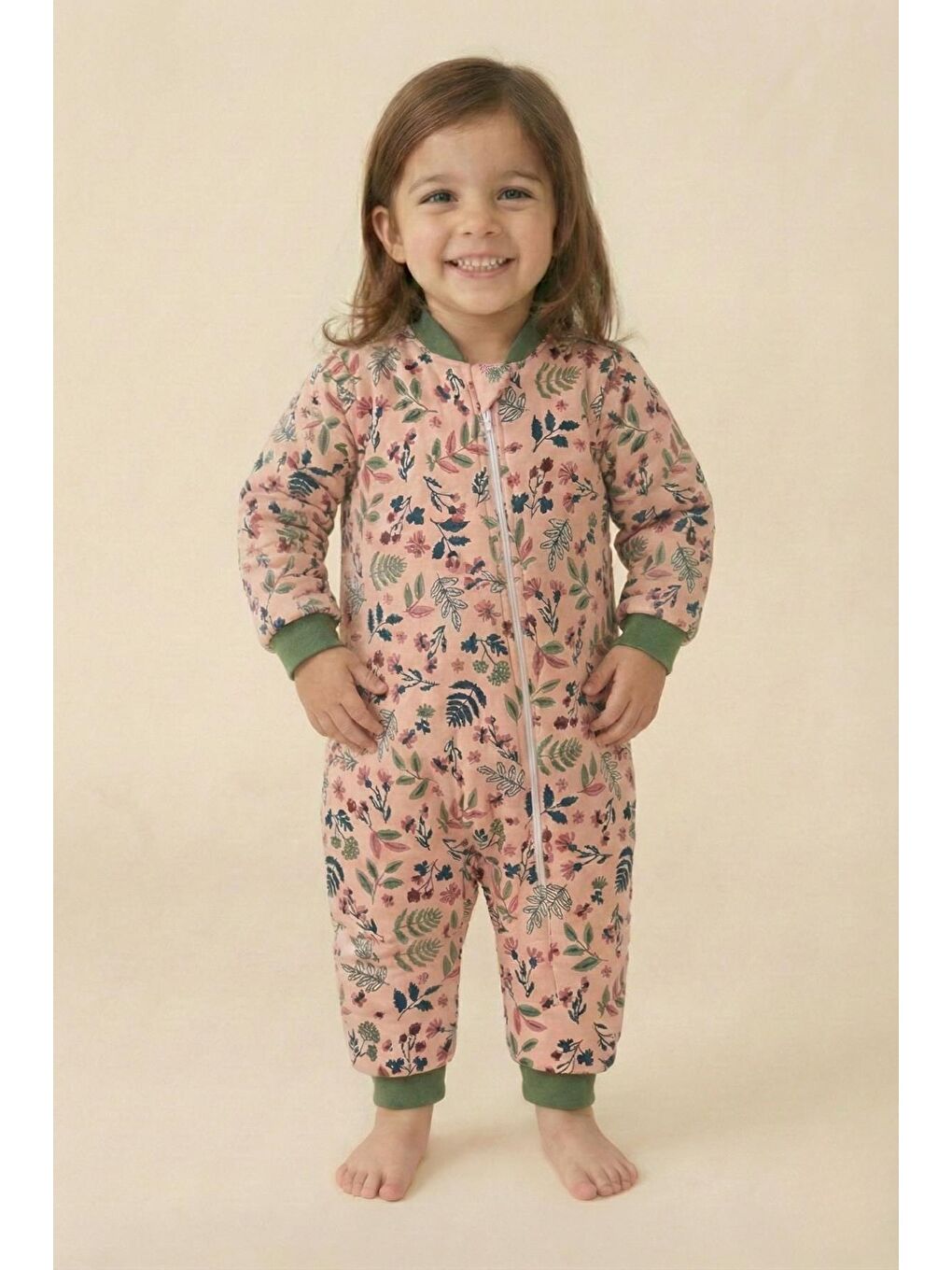 Unisex Çocuk Elyaf Dolgulu Uyku Tulumu - Bordo