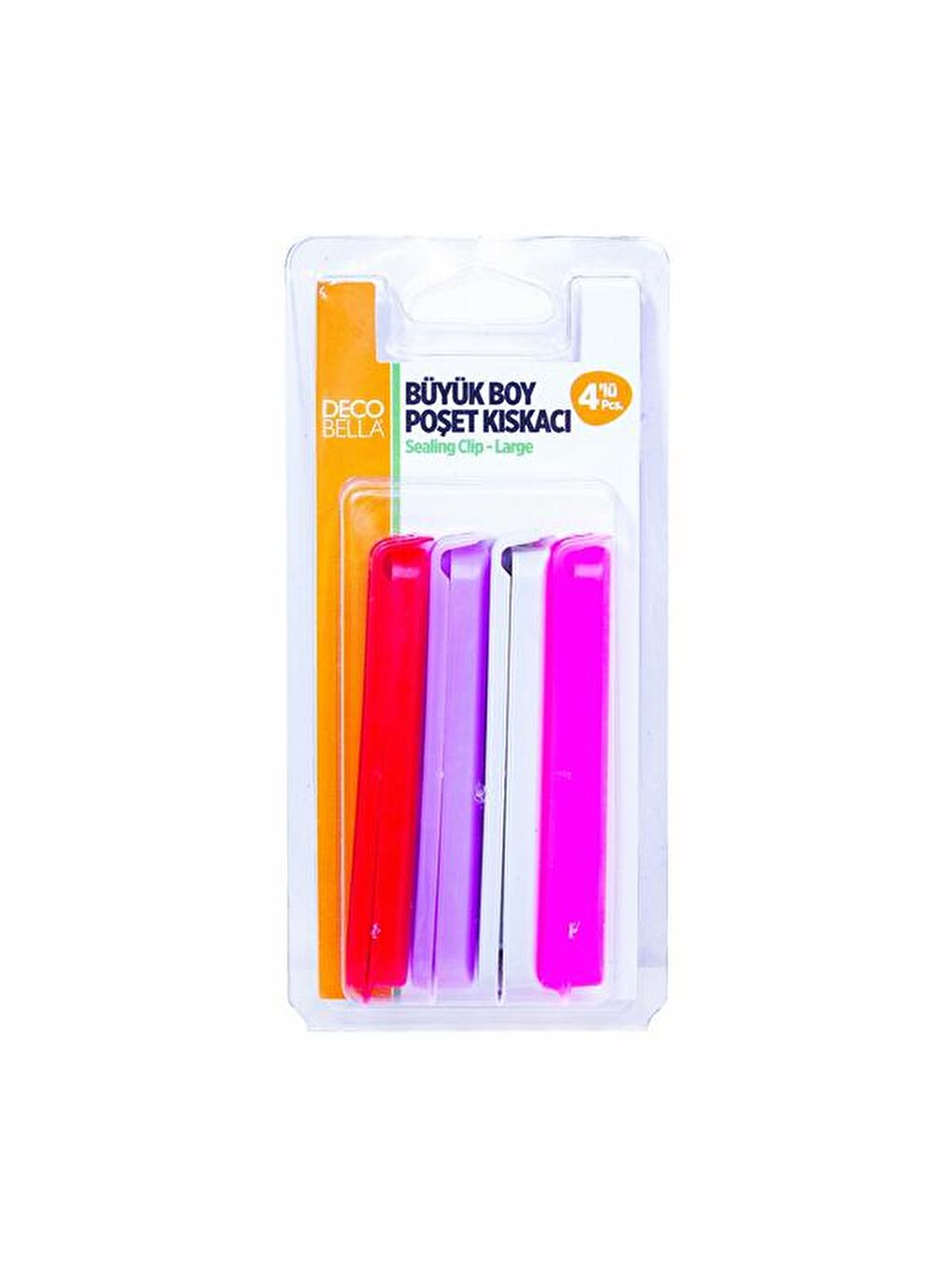 Karışık 4'lü Büyük Boy Poşet Kıskacı - Asorti-6