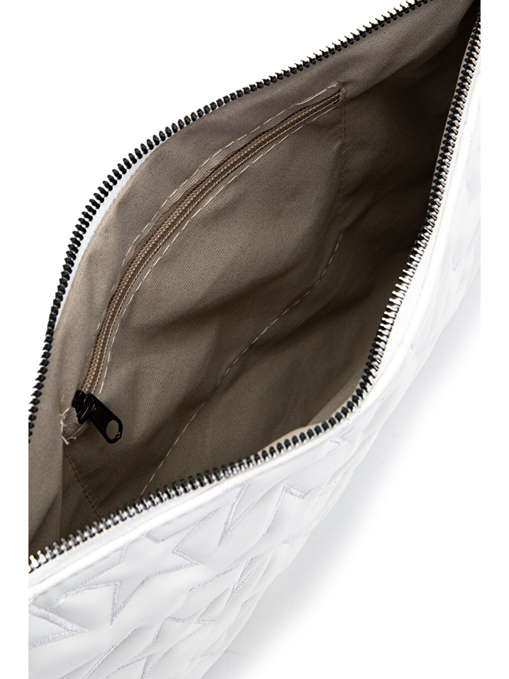Tablet Boy Dikişli Clutch Suni Deri Kadın Yıldız Çapraz Çanta Tbstar Beyaz-3