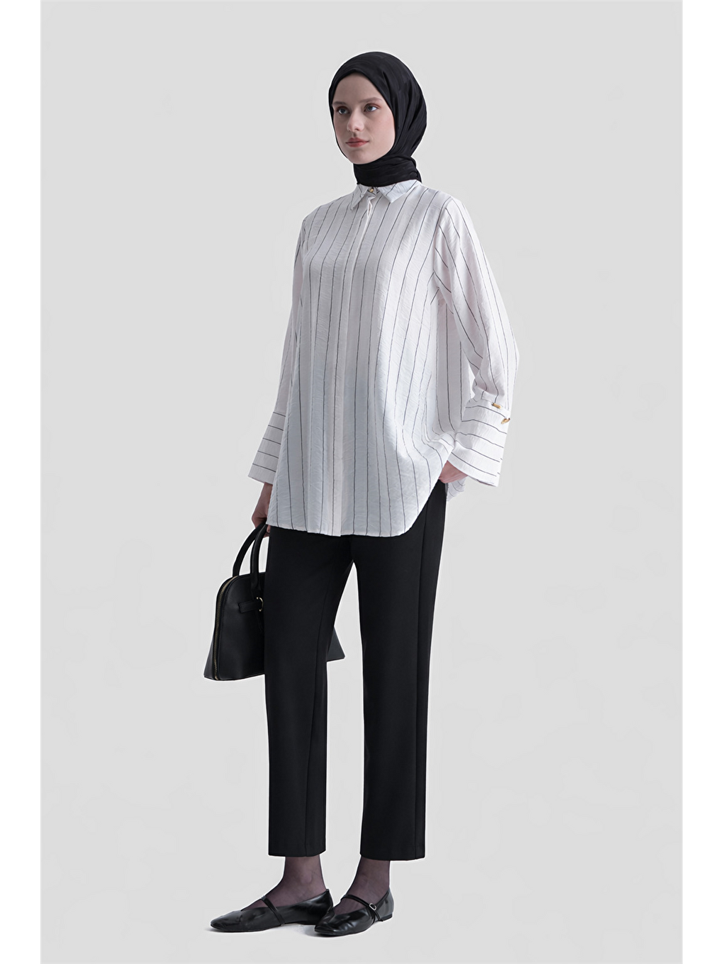 Çizgili Tunik Beyaz-2