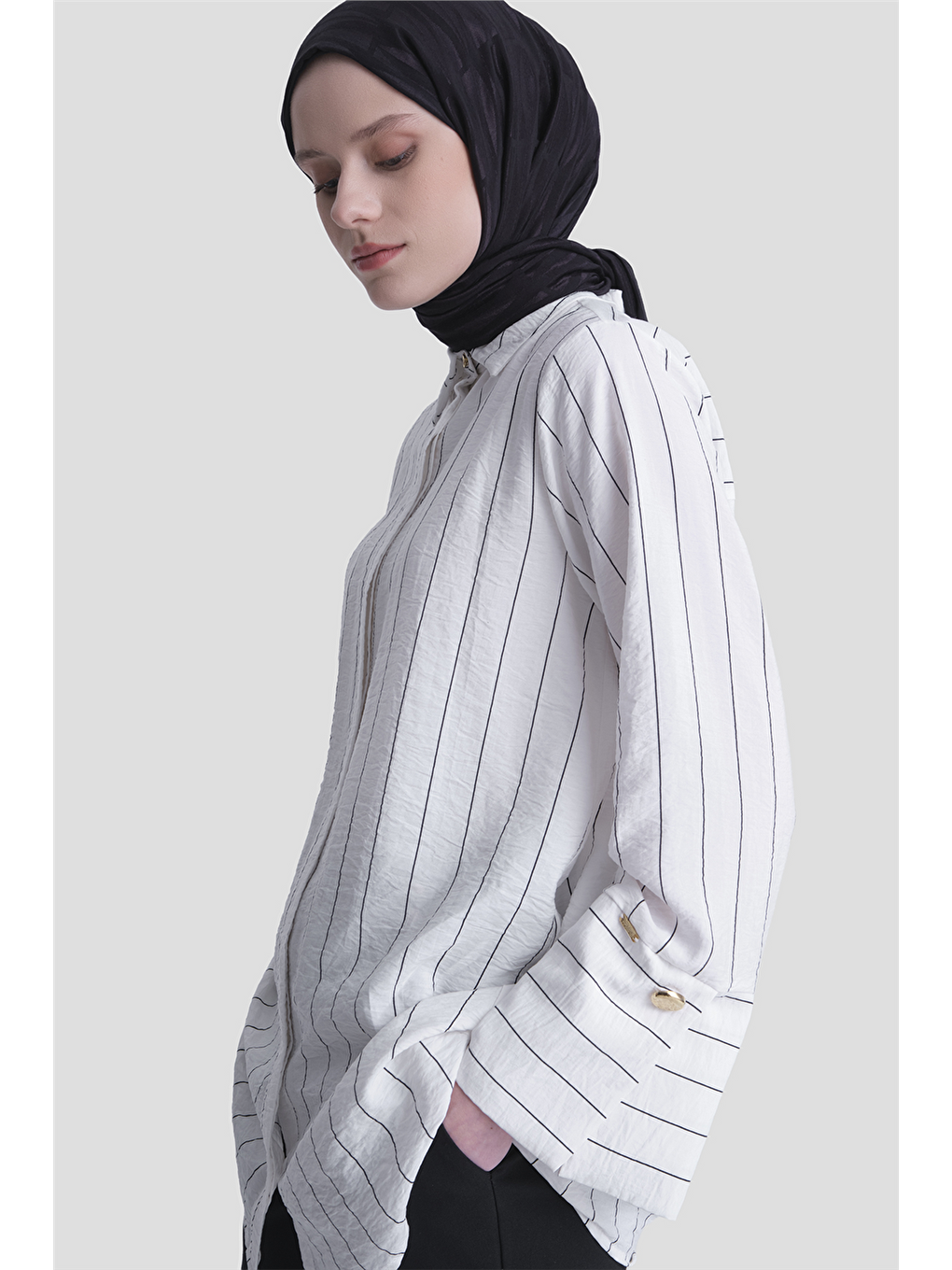 Çizgili Tunik Beyaz-3