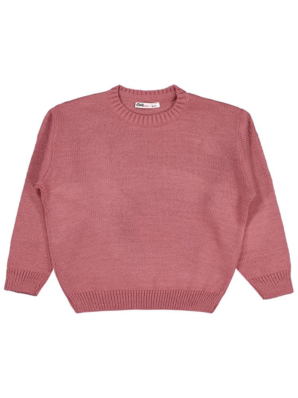 Girls Düz 6-9 Yaş Kazak - Pembe 6-7 Yaş-1