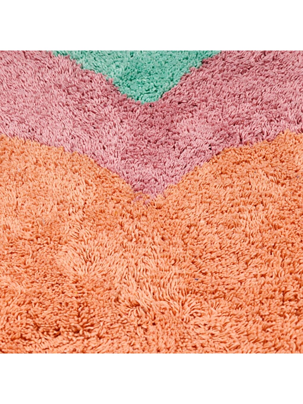 Beyaz Soft Heart Tufting Banyo Paspası - Renkli - 90x90 cm-1
