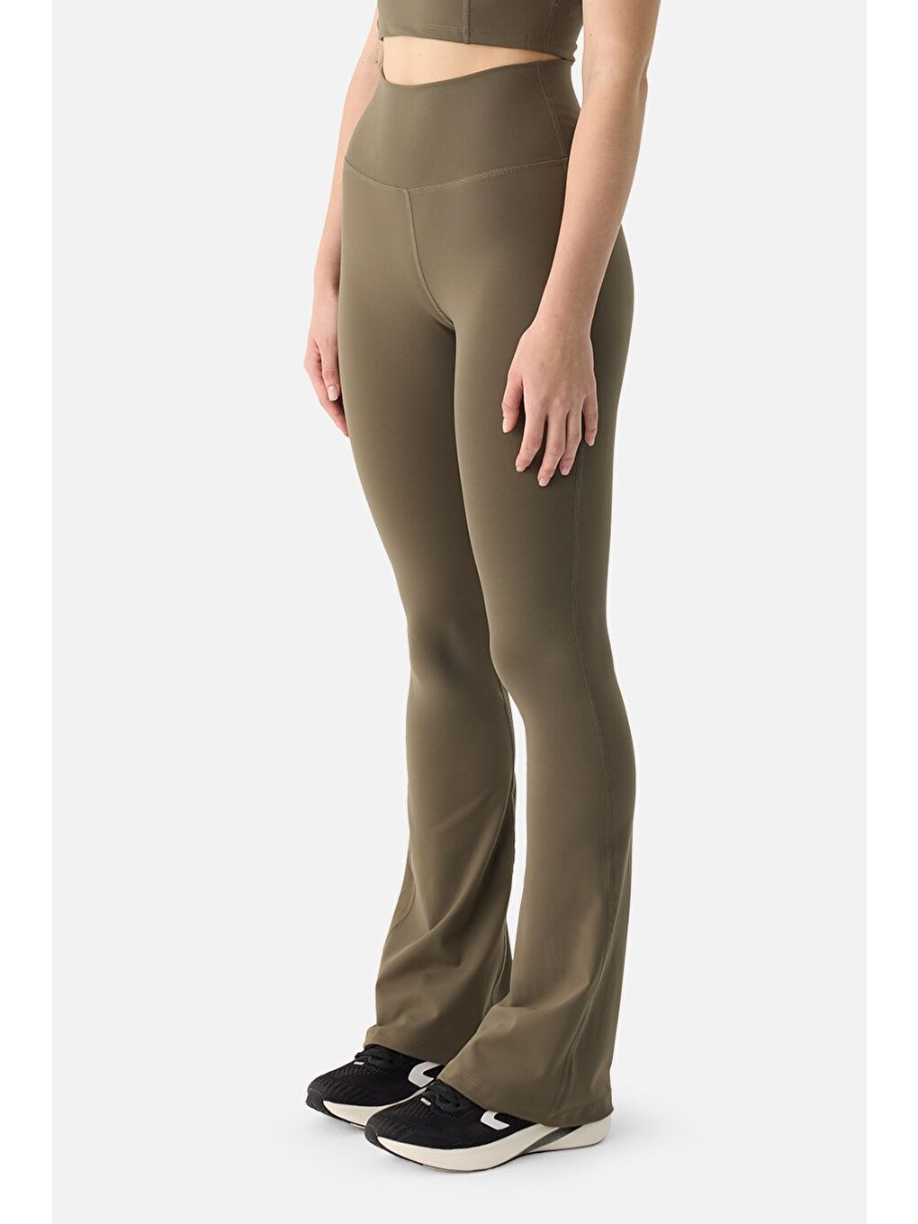 Liora Yumuşak Kumaş Geniş Paça Haki Tayt Pantolon-2