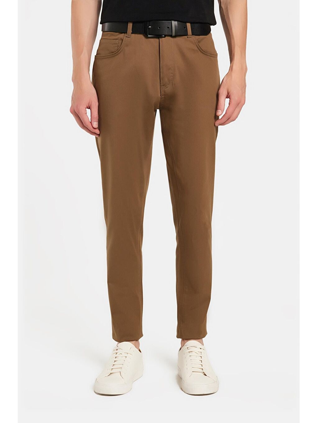 Erkek Regular Fit Rahat Kesim Mevsimlik Kanvas Kahverengi Pantolon