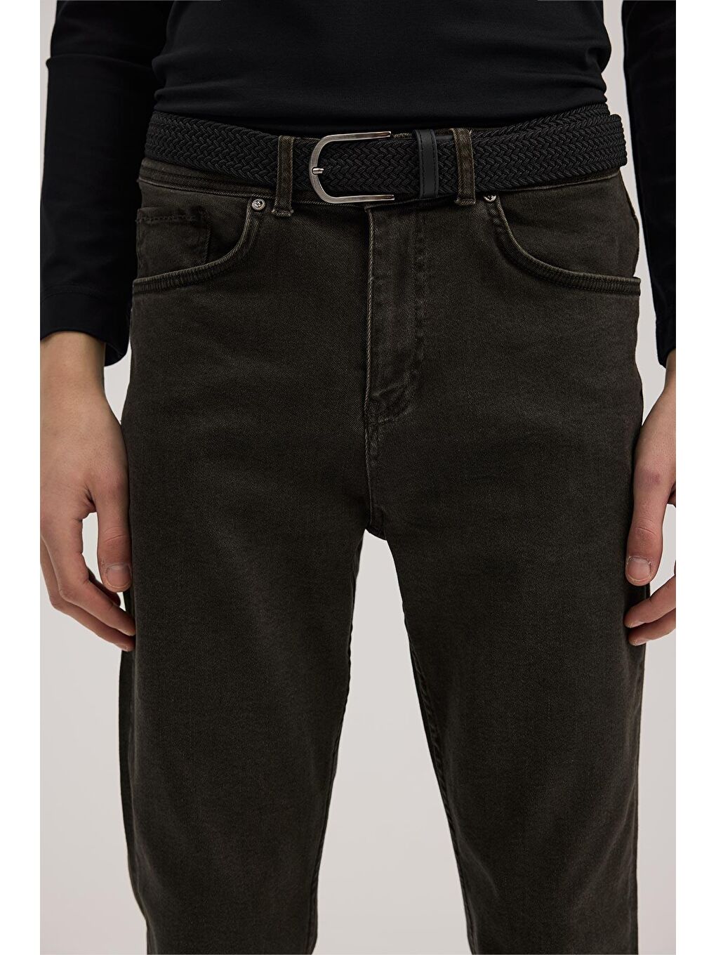 Haki Slim Fit Jean Pantolon-2