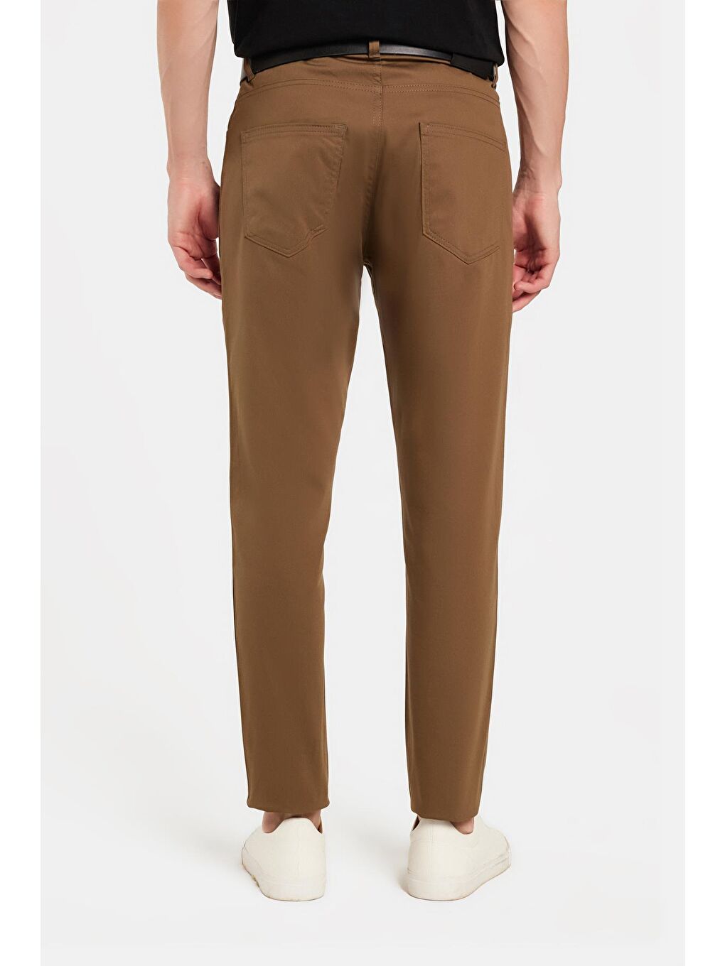 Erkek Regular Fit Rahat Kesim Mevsimlik Kanvas Kahverengi Pantolon-4