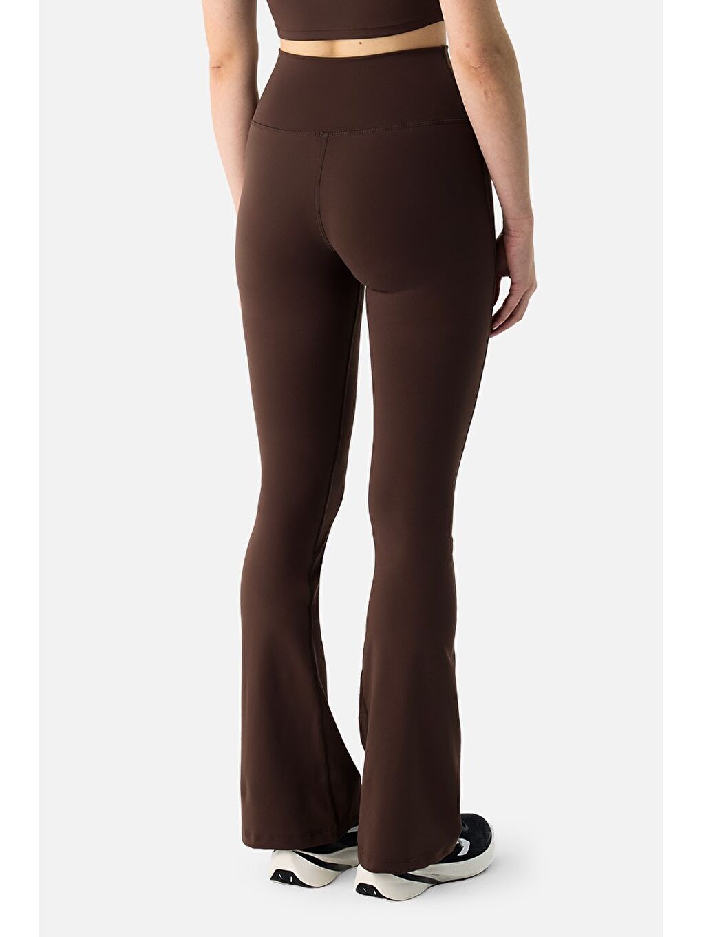 Kahverengi Liora Yumuşak Kumaş Geniş Paça Acı Kahve Tayt Pantolon-4