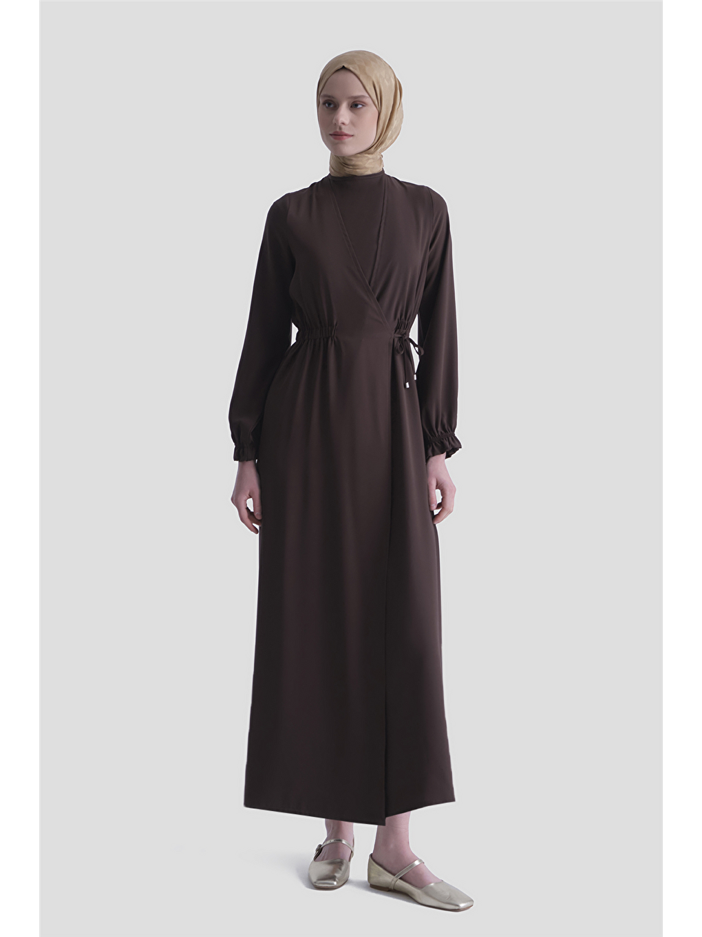 Anvelop Elbise Kahverengi-1