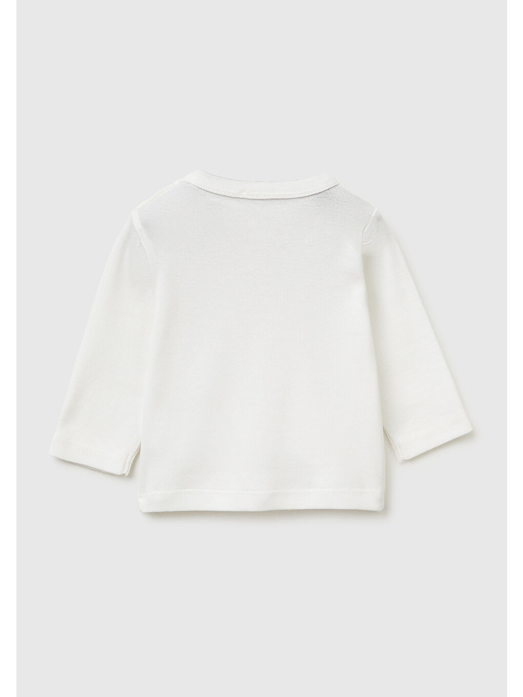 Karışık Bebek Su Bazlı Logo Baskılı Omzu Gizli Çıtçıtlı Uzun Kollu T-Shirt-1