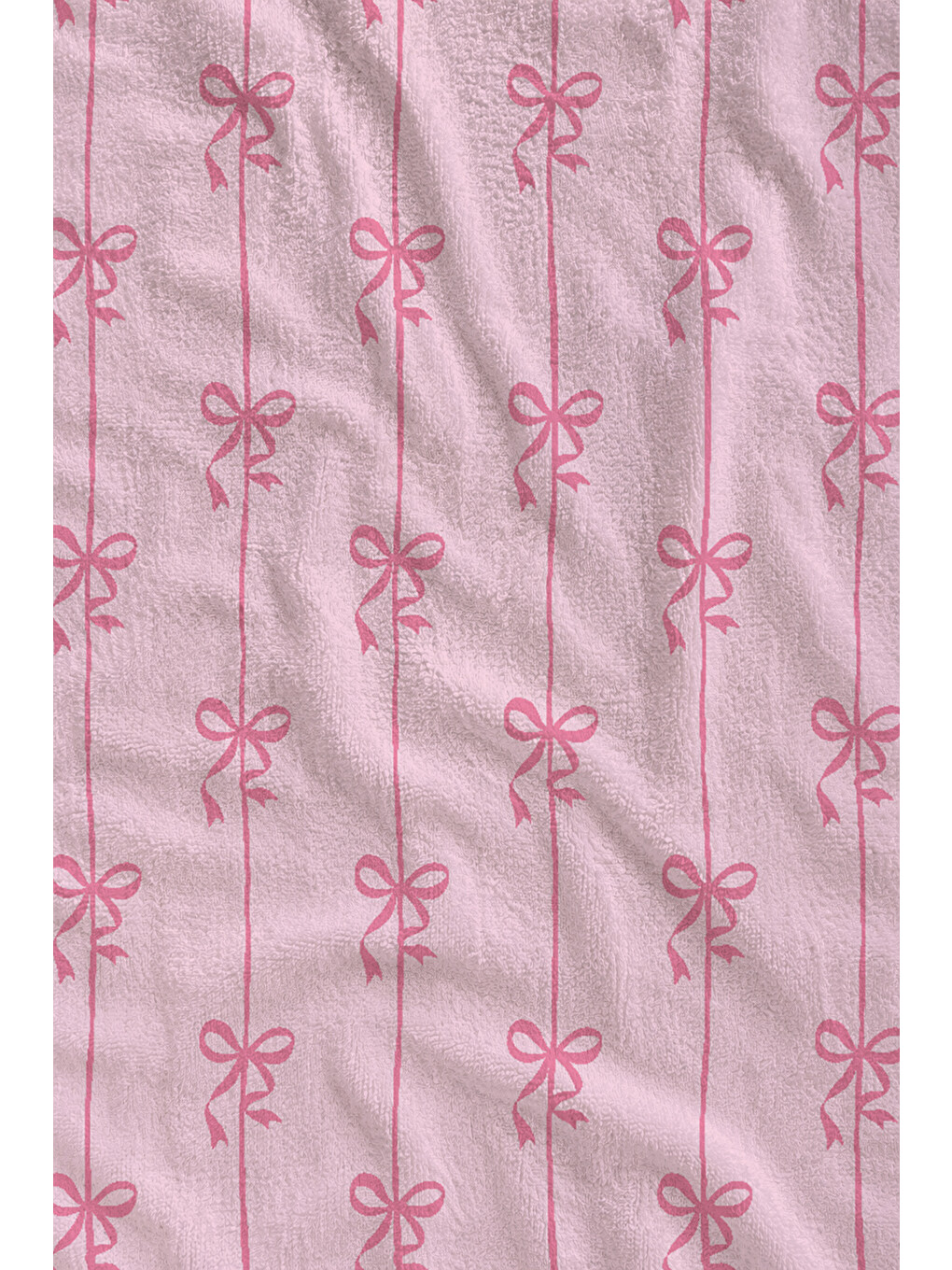 Pembe Çizgili Mini Fiyonk Desenli 70x150 Cm Dijital Baskılı Plaj Ve Banyo Havlusu-1