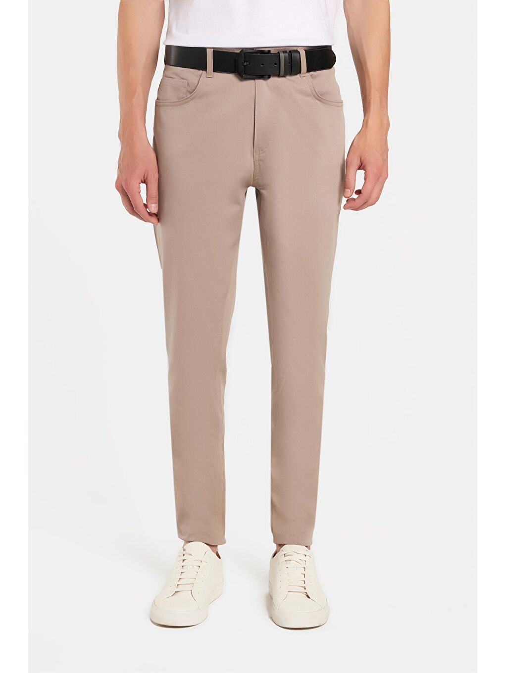 Bej Erkek Regular Fit Rahat Kesim Mevsimlik Kanvas Taş Pantolon