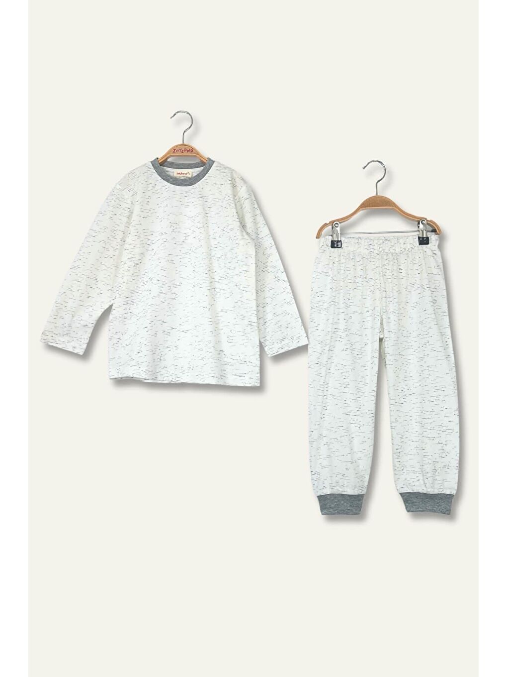 Unisex Çocuk Desenli Pijama Takımı - Antrasit-1