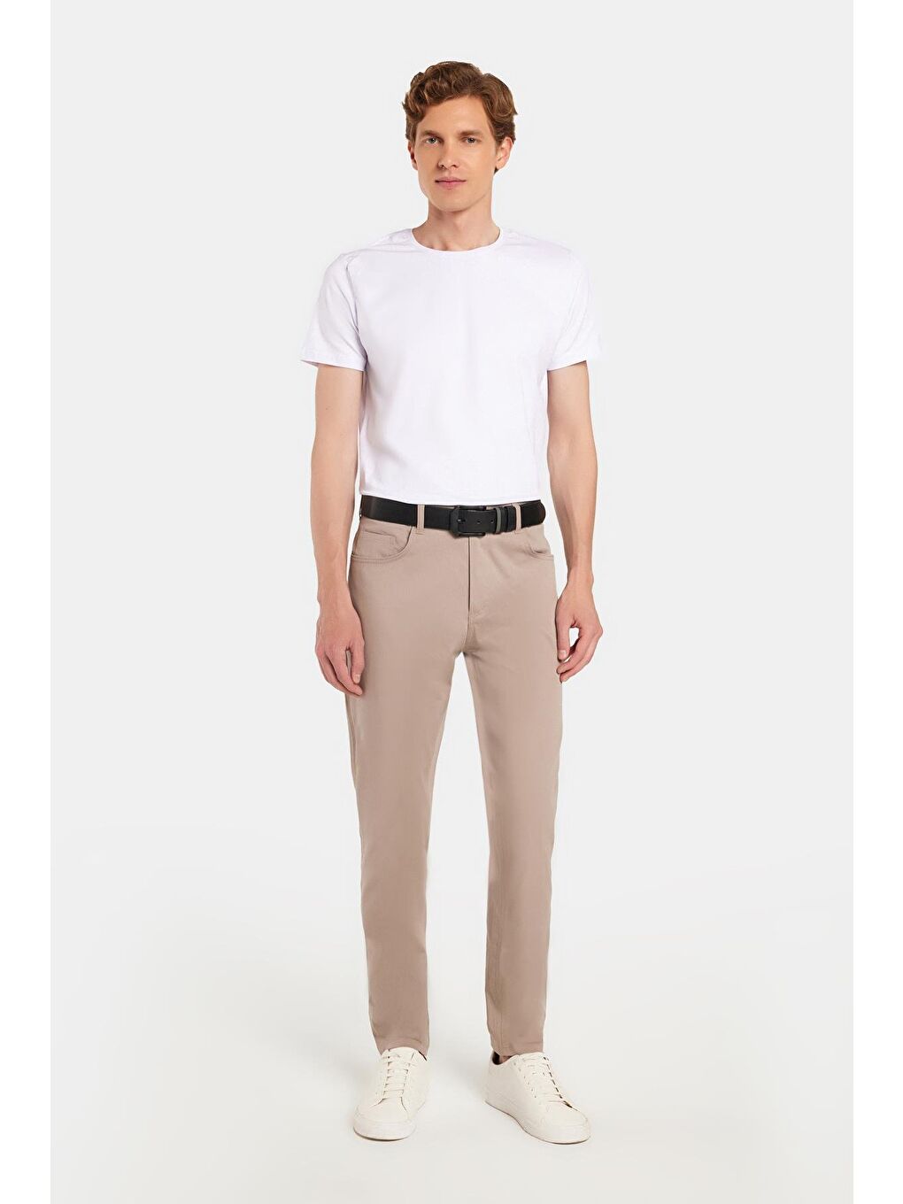 Bej Erkek Regular Fit Rahat Kesim Mevsimlik Kanvas Taş Pantolon-2