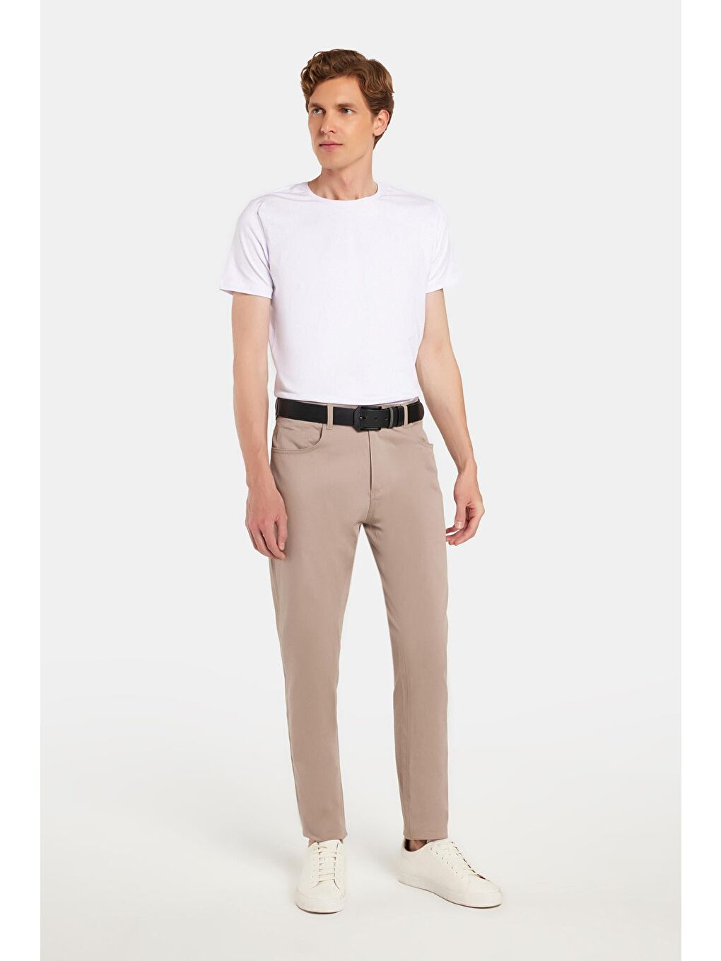 Bej Erkek Regular Fit Rahat Kesim Mevsimlik Kanvas Taş Pantolon-3