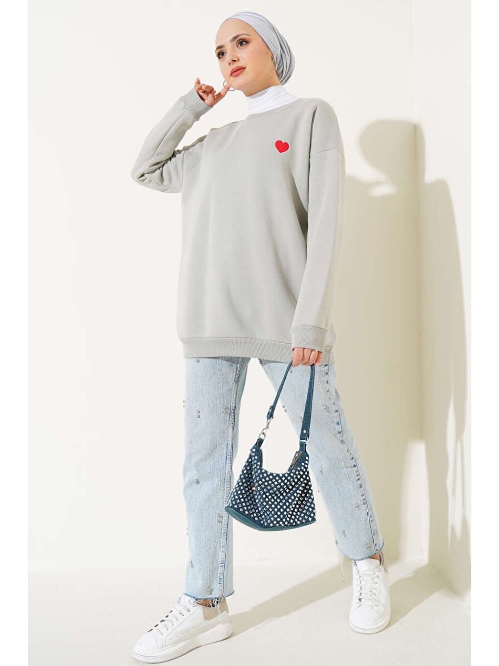 Kalpli Tunik Gri - 26660