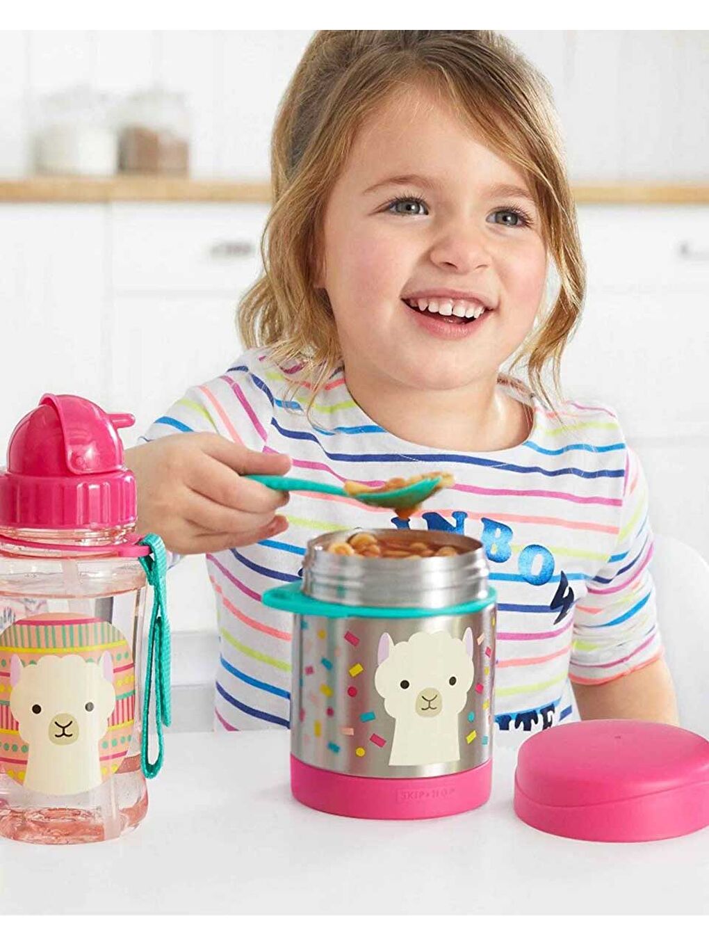 Paslanmaz Çelik Mama Saklama Termosu Seti - Lama-2