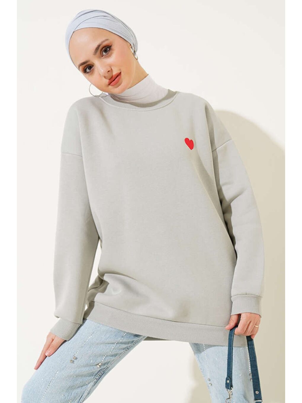 Kalpli Tunik Gri - 26660-1