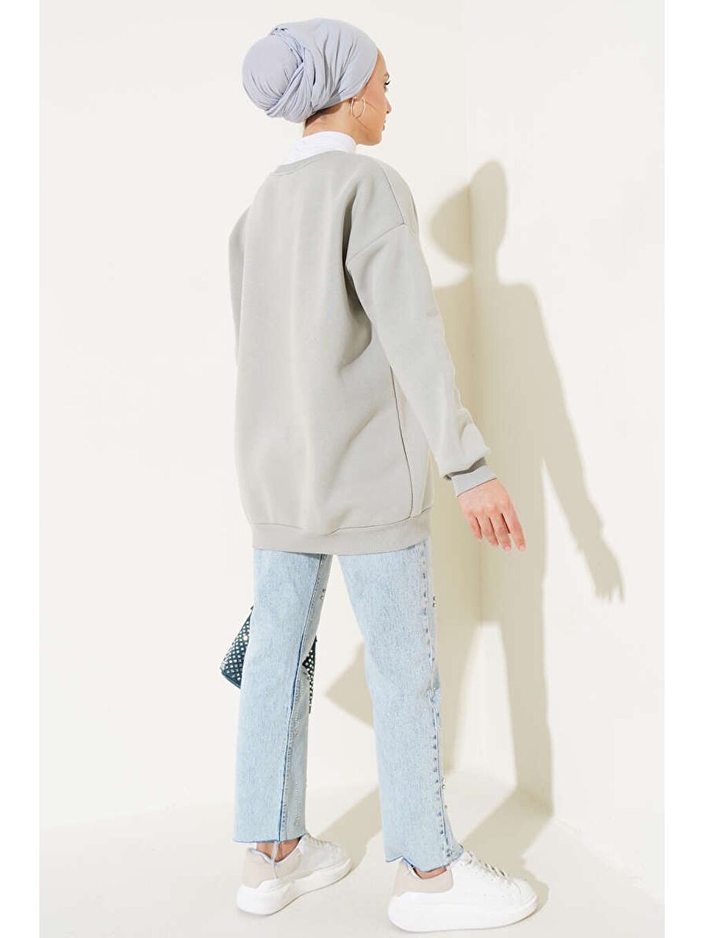 Kalpli Tunik Gri - 26660-3