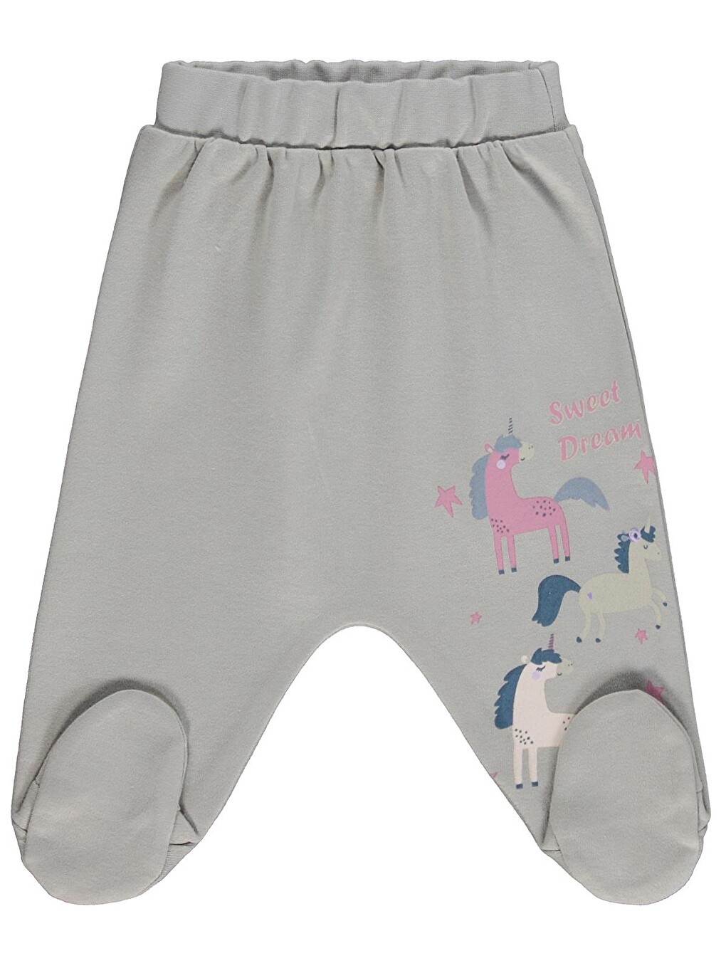 Baby Baskılı 1-9 Ay Tek Alt Bebe - Gri