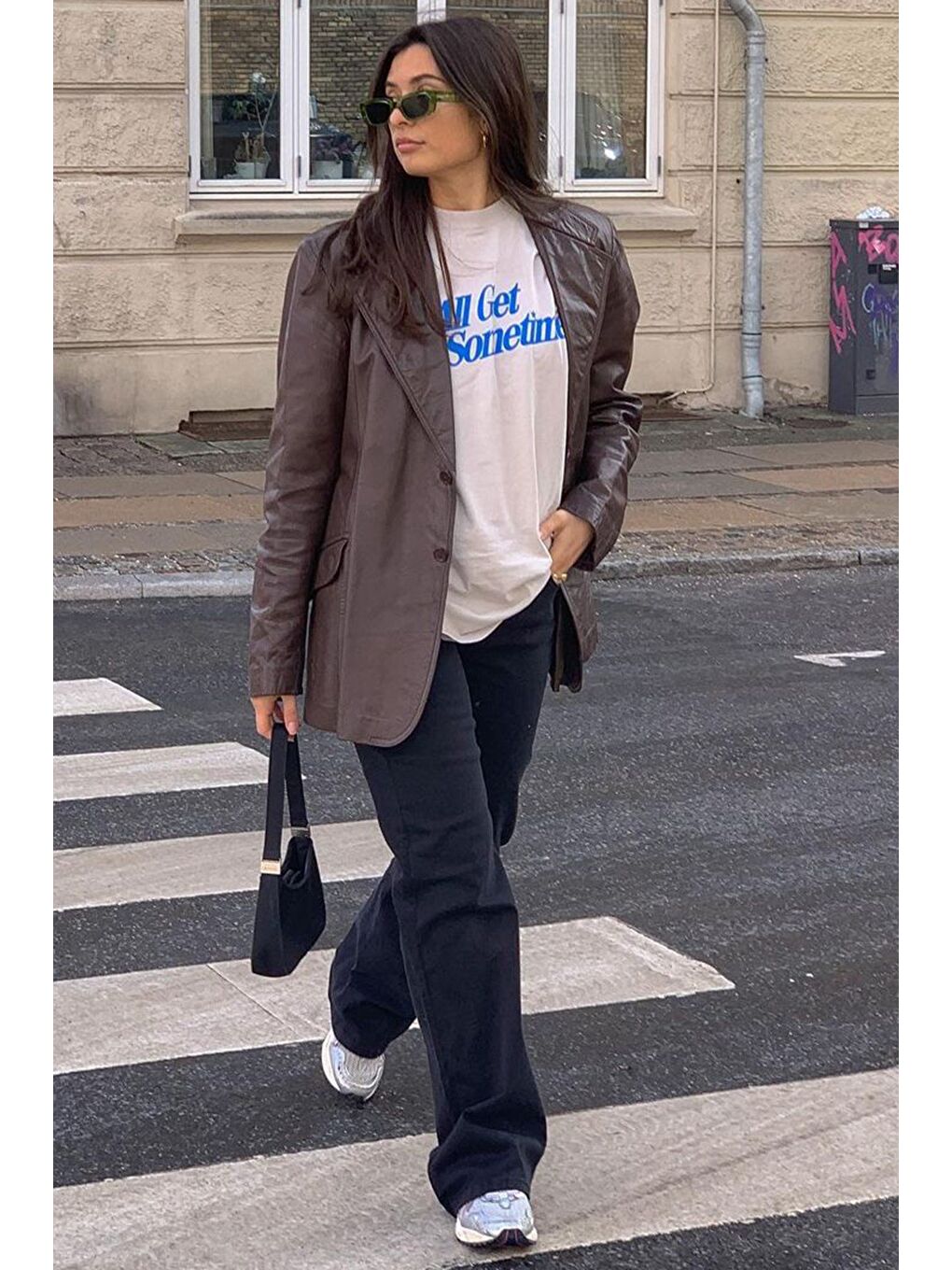 Ekru Baskılı Oversize Tişört Mg1532-8