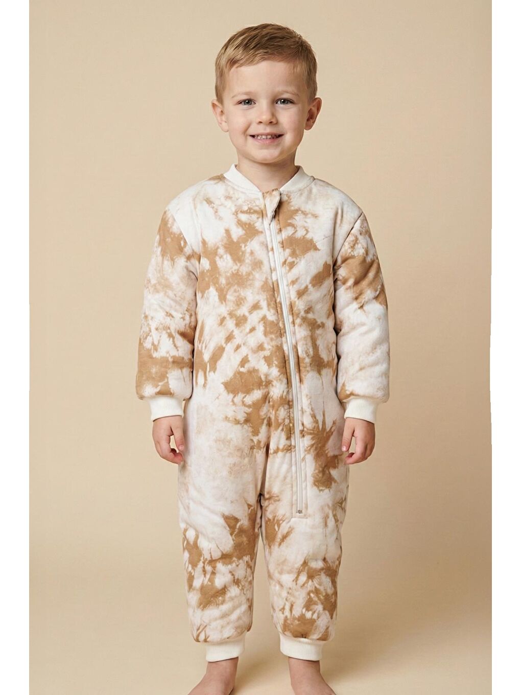 Kahverengi Unisex Çocuk Elyaf Dolgulu Uyku Tulumu - Camel