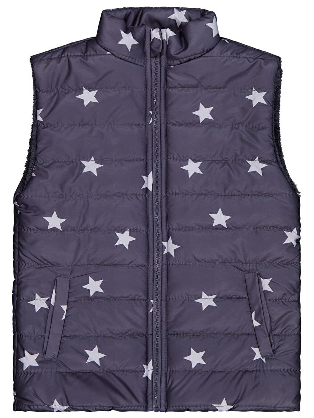Antrasit Girls Yıldız Baskılı 10-13 Yaş Yelek - Gri 10-11 Yaş-1