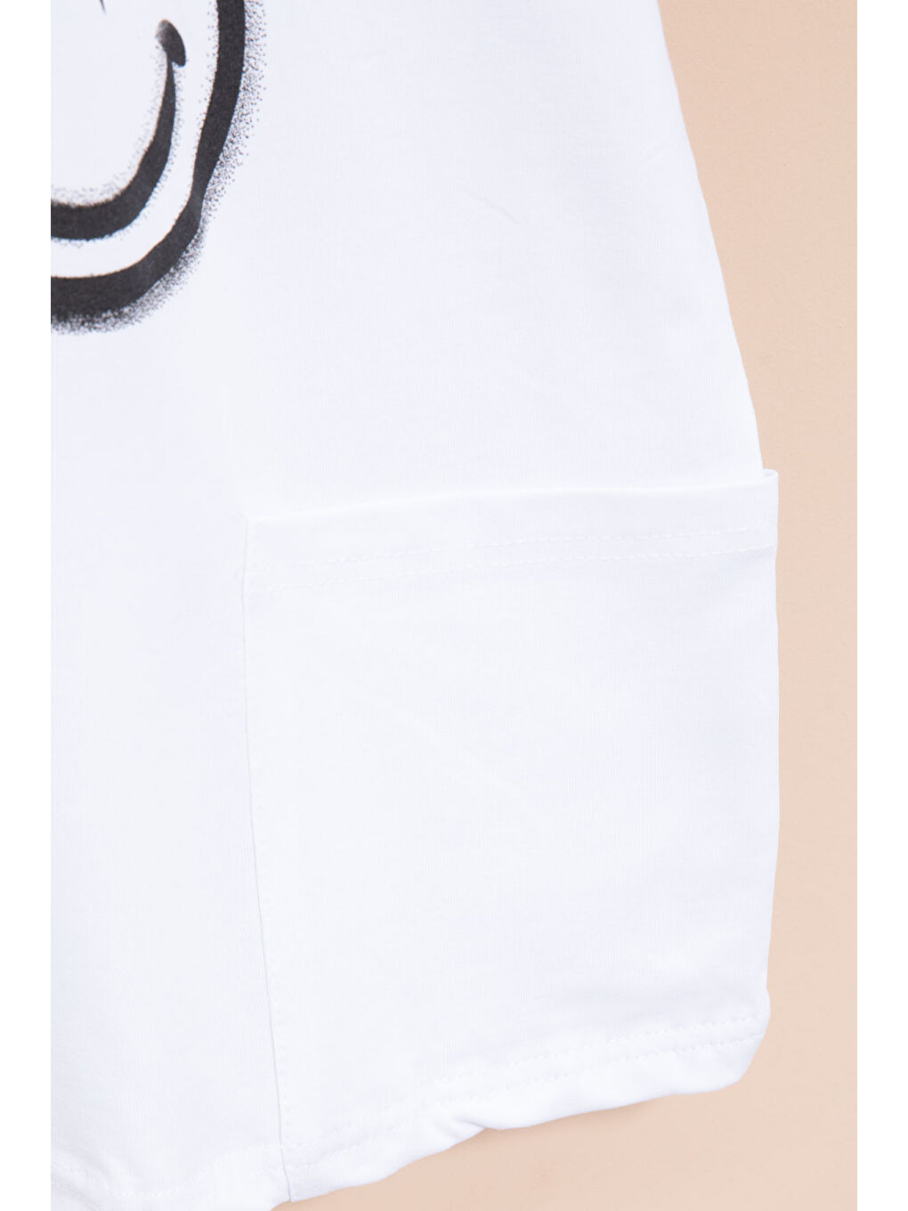 Beyaz Cep Detaylı Yazı Baskılı Erkek Çocuk Bisiklet Yaka Tişört 21020-2