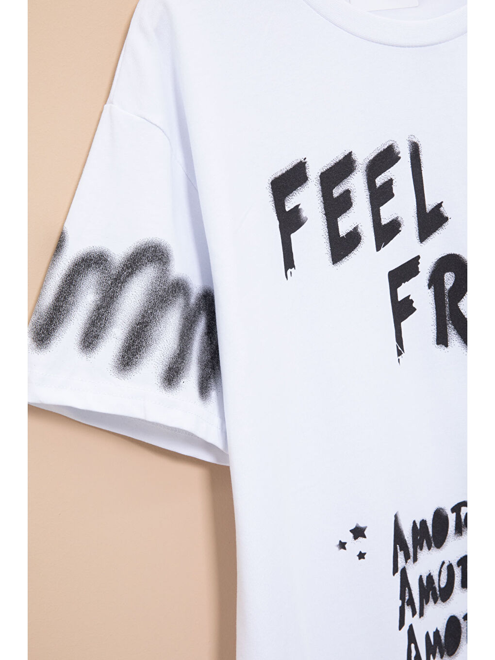 Beyaz Cep Detaylı Yazı Baskılı Erkek Çocuk Bisiklet Yaka Tişört 21020-3