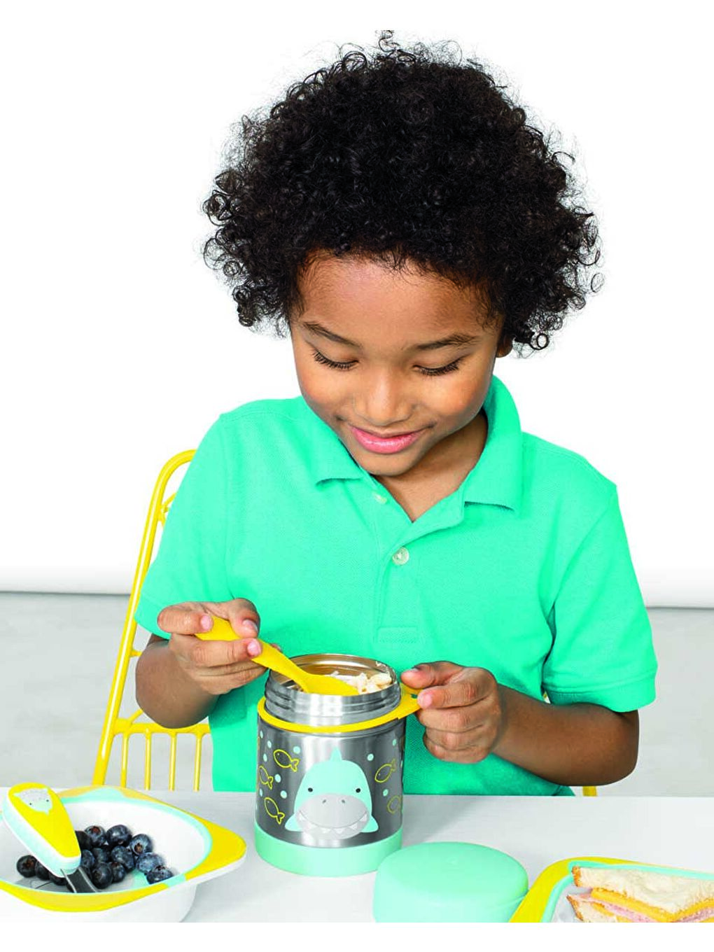 Paslanmaz Çelik Mama Saklama Termosu - Köpek Balığı-2