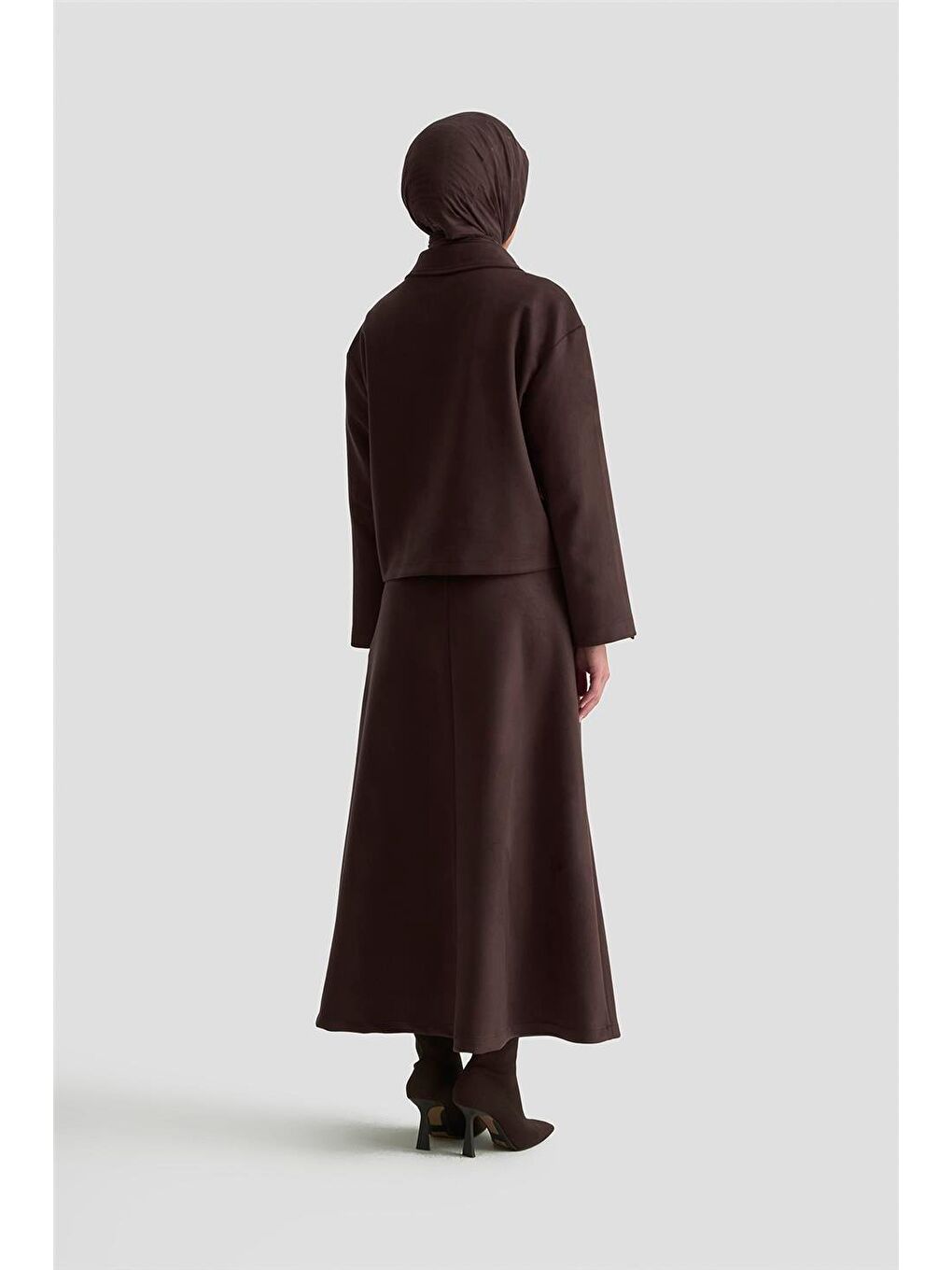 Nakışlı Süet Takım 25Kd1505 Kahverengi-5