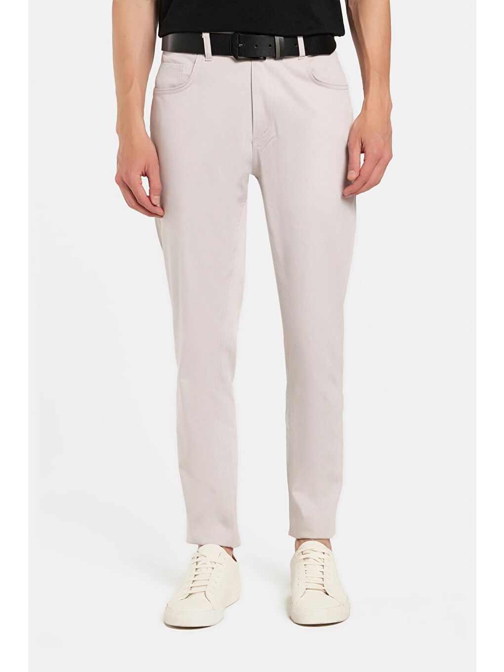 Erkek Regular Fit Rahat Kesim Mevsimlik Kanvas Kırık Beyaz Pantolon