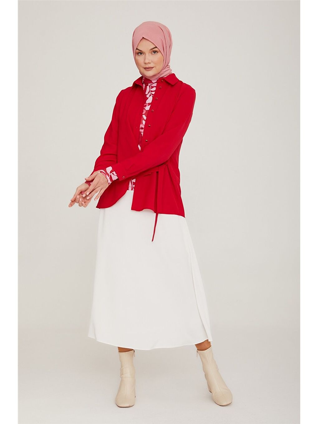 Desenli İç Bady 22K3206 Kırmızı-1