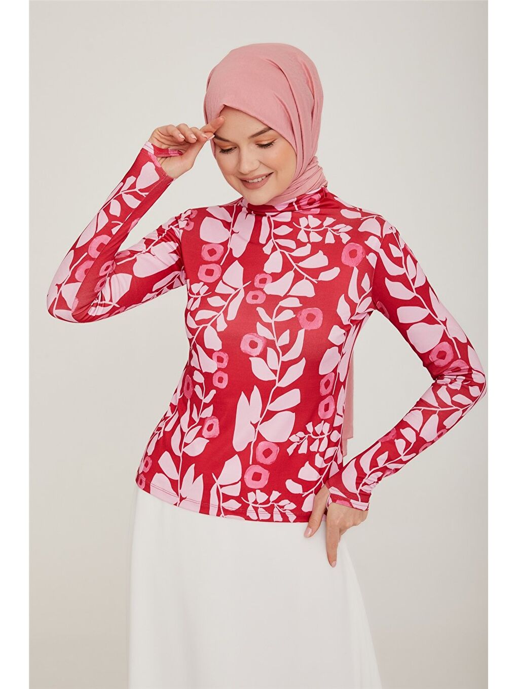 Desenli İç Bady 22K3206 Kırmızı-2