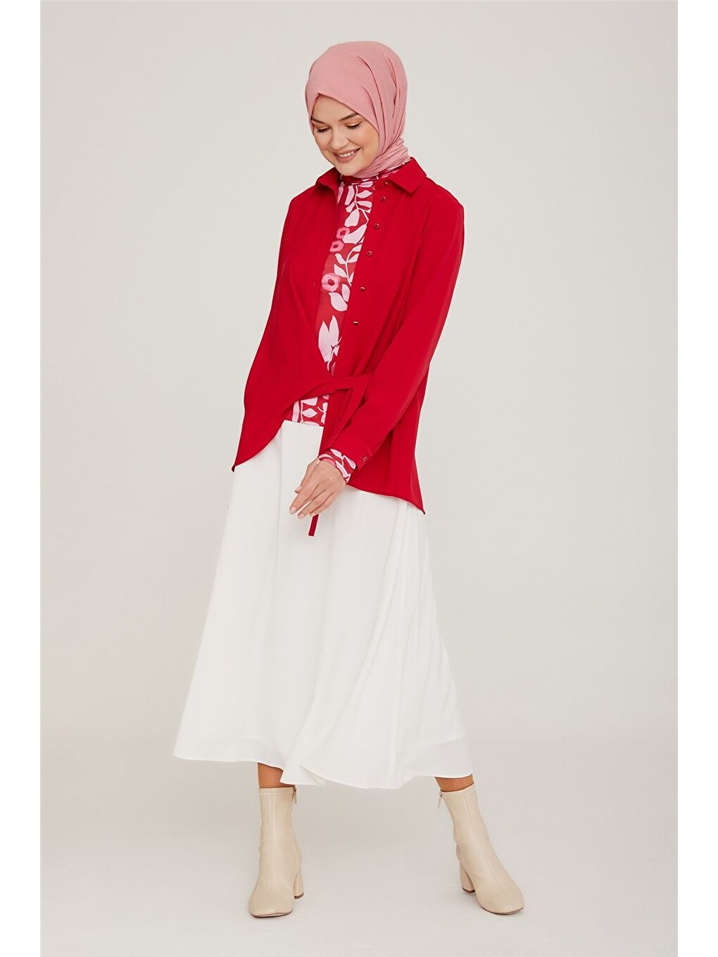 Desenli İç Bady 22K3206 Kırmızı-3