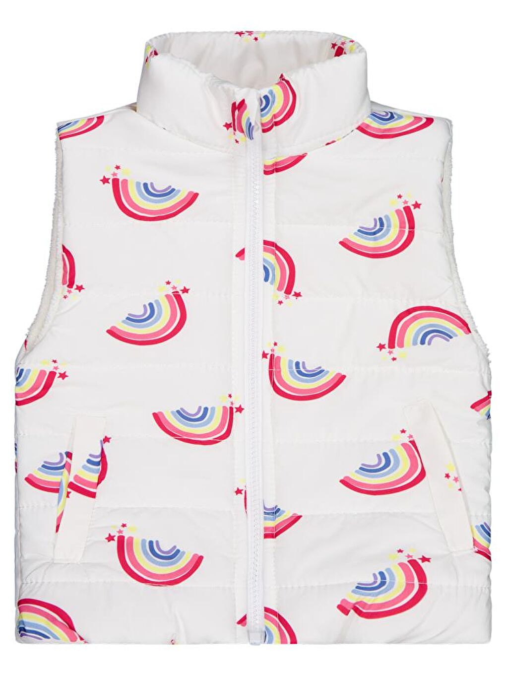 Girls Rainbow Baskılı 2-5 Yaş Yelek - Ekru 3-4 Yaş-2