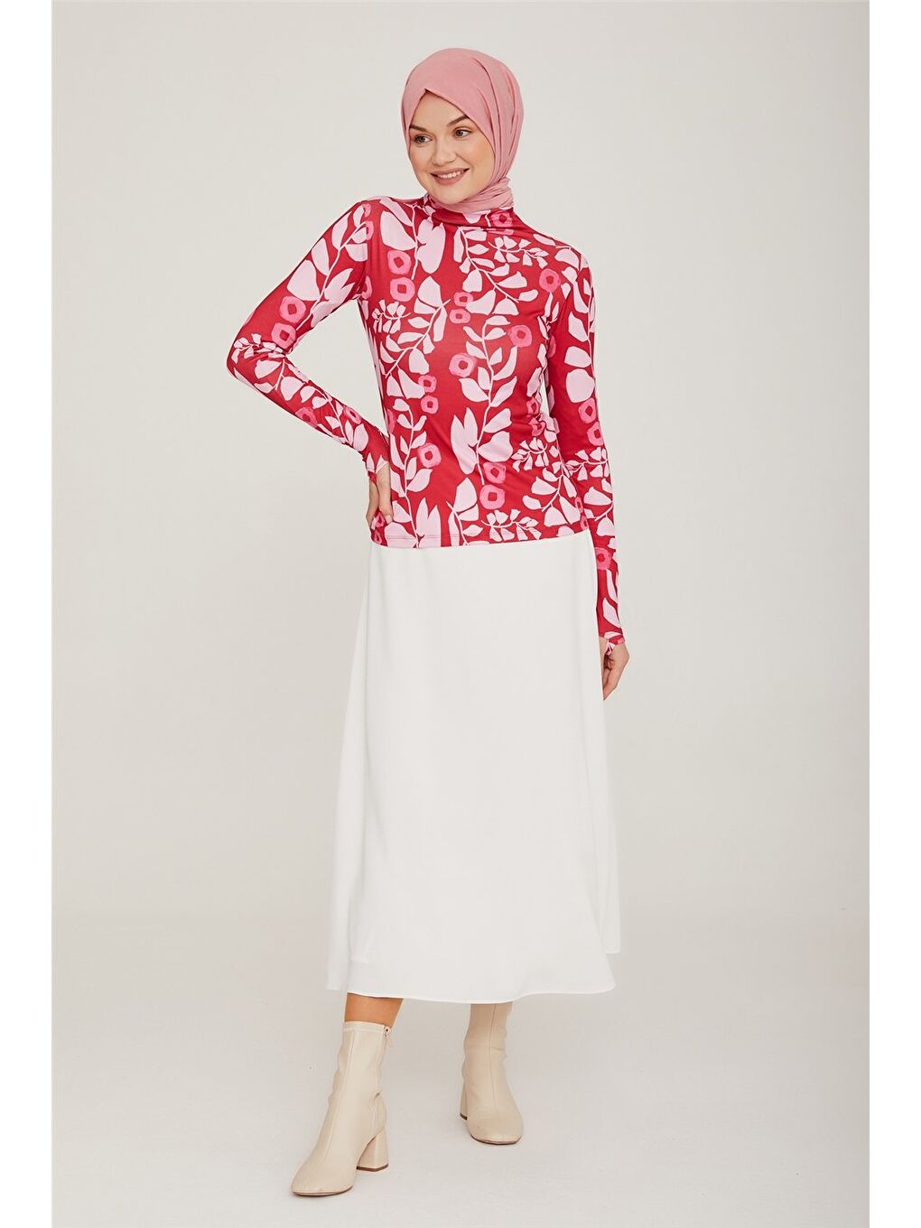 Desenli İç Bady 22K3206 Kırmızı-4