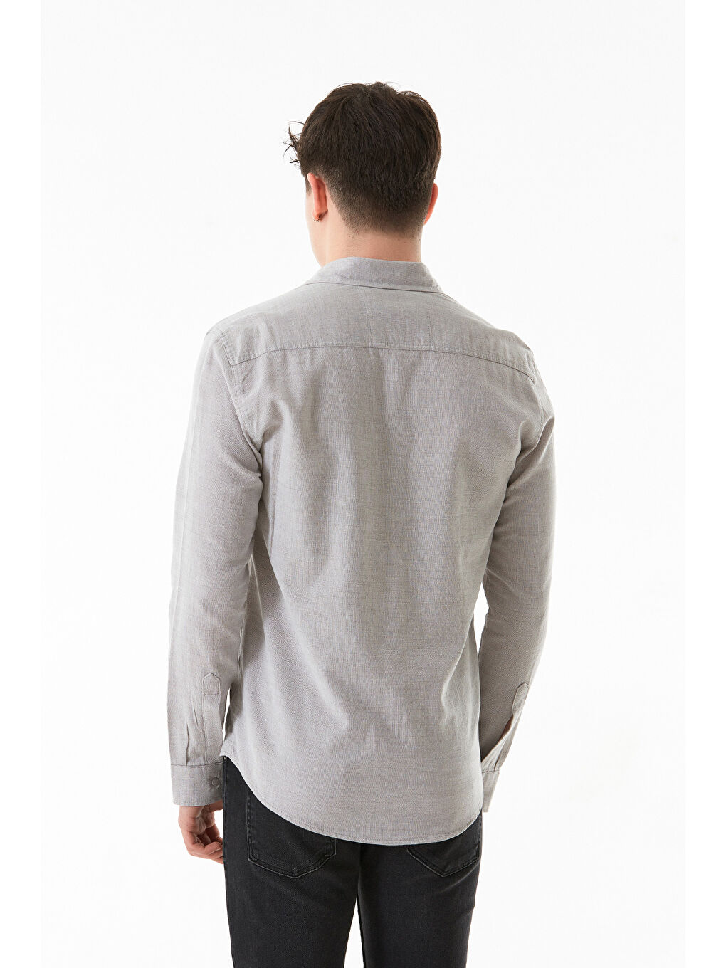 Bej Basic Cepli Çıtçıtlı Büyük Beden Gömlek-2