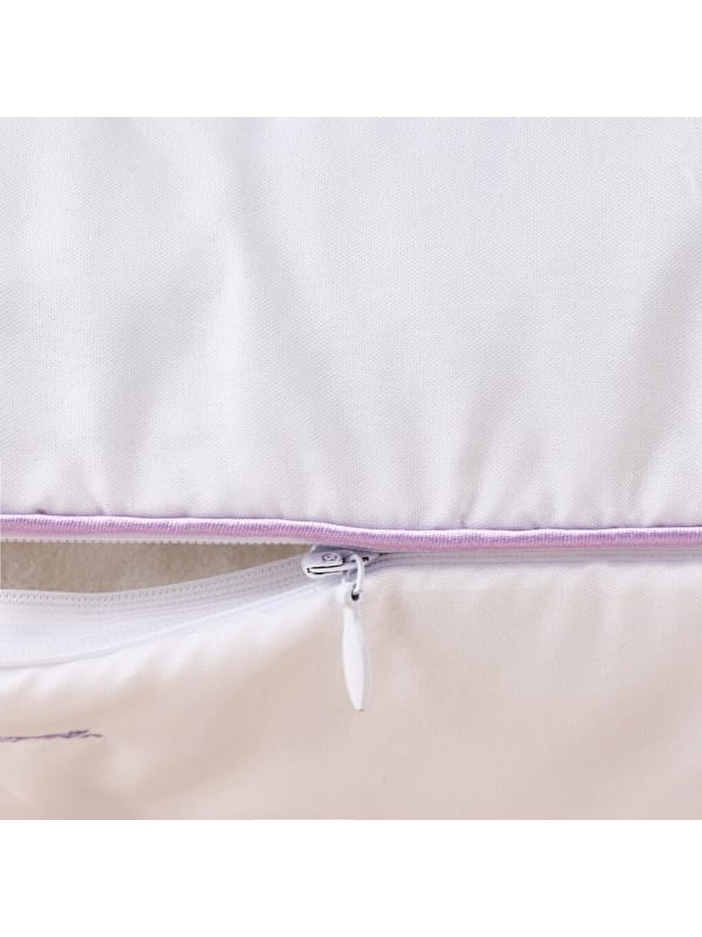 Soft Lavanta Keseli ve Nakışlı Yastık - Beyaz - 50x70 cm-1